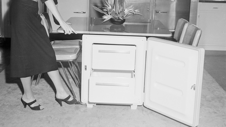 Revco dinette table with freezer storage underneath.