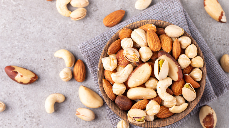 Bowl of assorted nuts