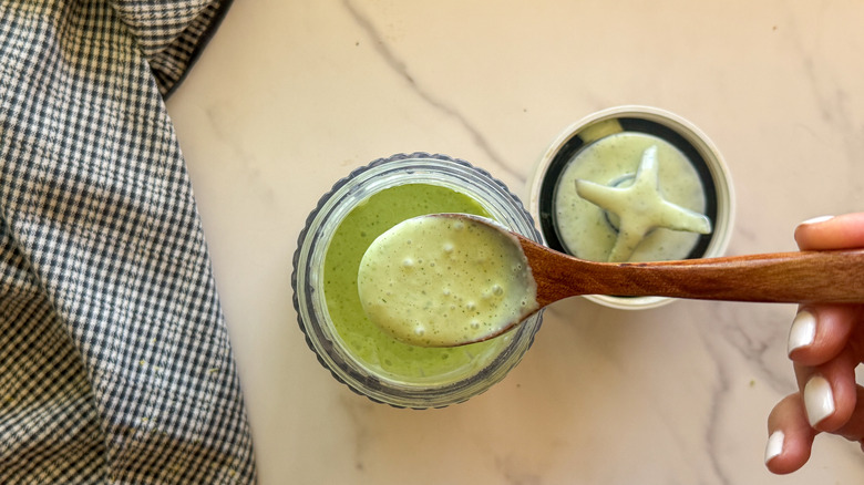 spoon of tzatziki