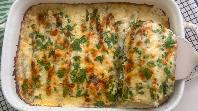 serving asparagus casserole