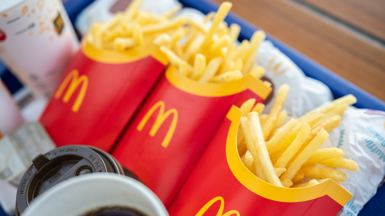 Containers of McDonald's french fries