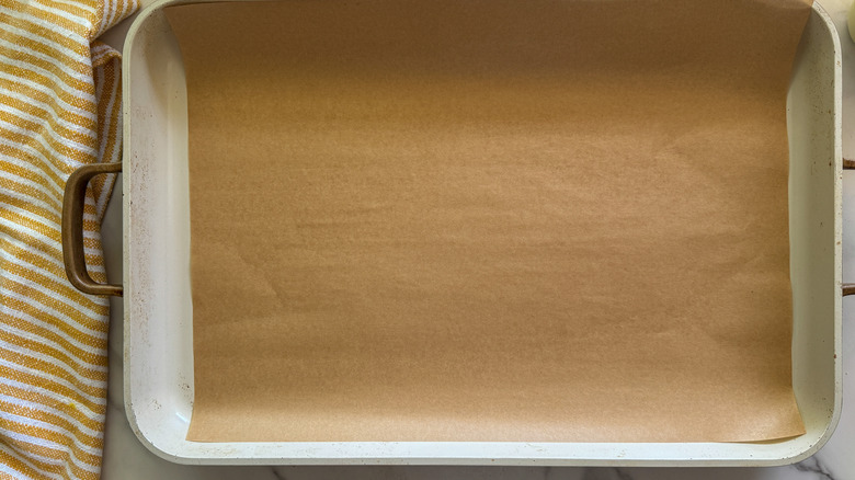 lined baking sheet