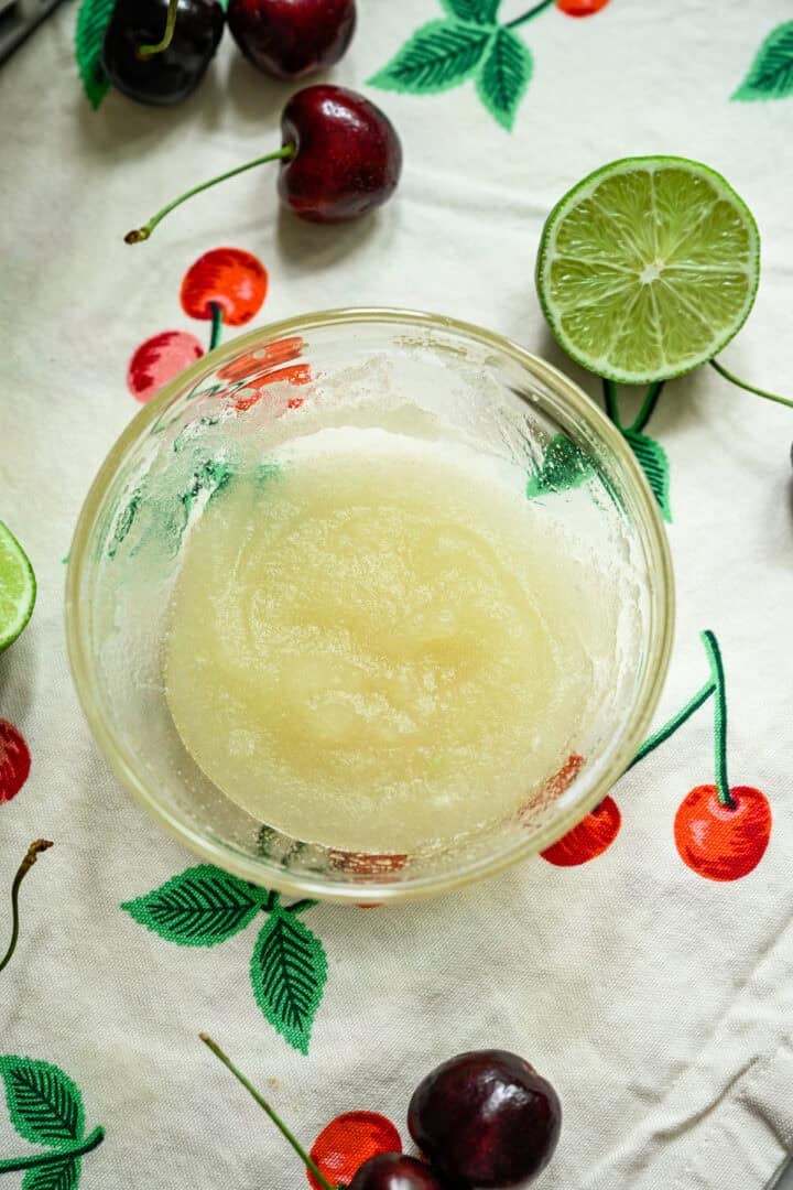 Gelatin mixed in with lime after setting.
