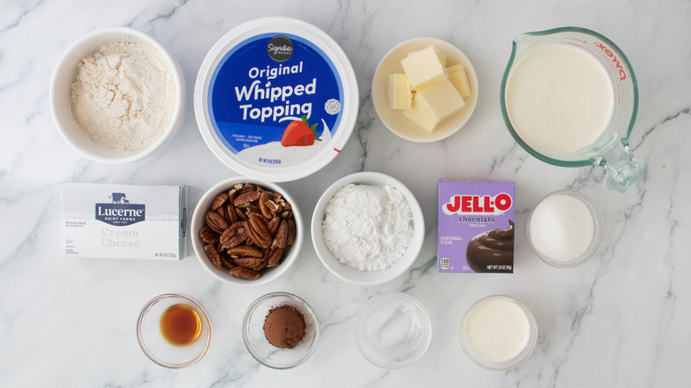 Assorted ingredients for making possum pie