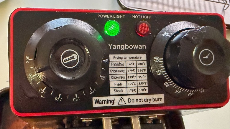 Fryer temperature set to 375 F