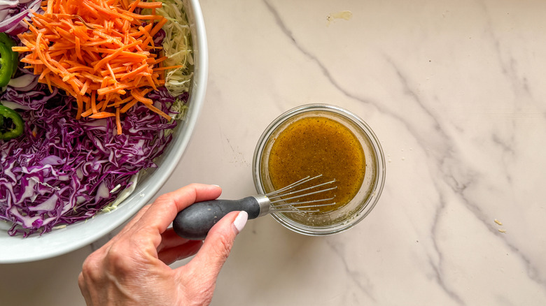 hand whisking dressing