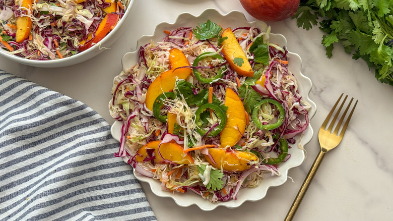 slaw on white plate