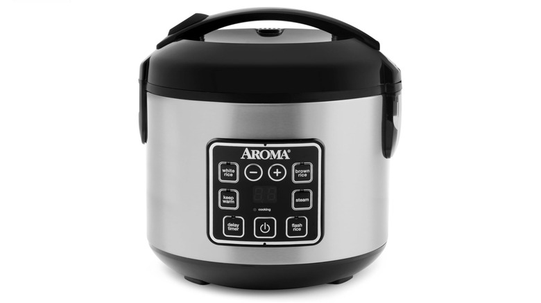 Aroma Digital Rice Cooker against a white background