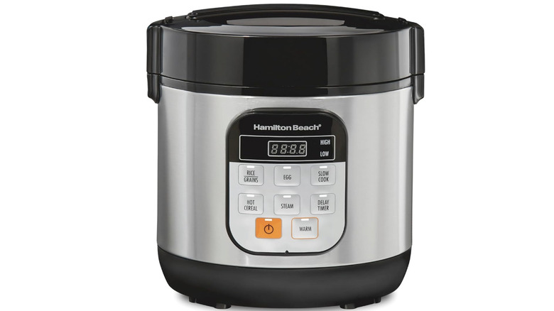 Hamilton Beach Rice Cooker against a white background