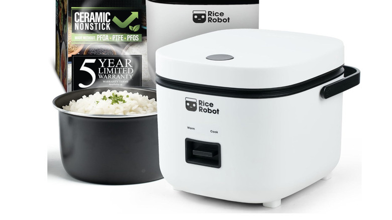 Rice Robot Personal Rice Cooker against a white background