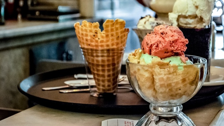 A bowl of ice cream at Zaharakos Ice Cream Parlor and Museum