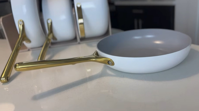 Caraway nonstick ceramic cookware set.