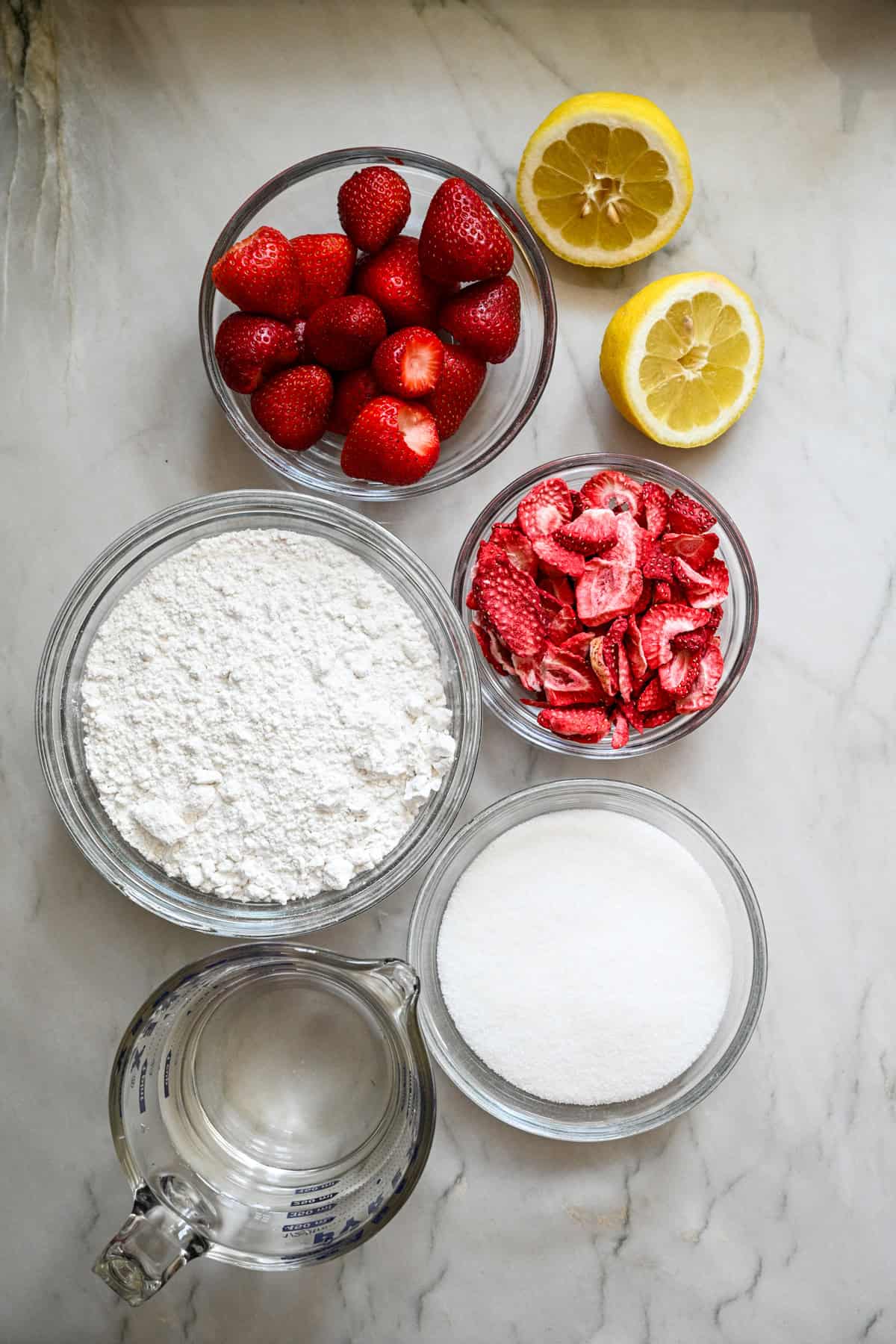 Overhead view of twizzler ingredients.
