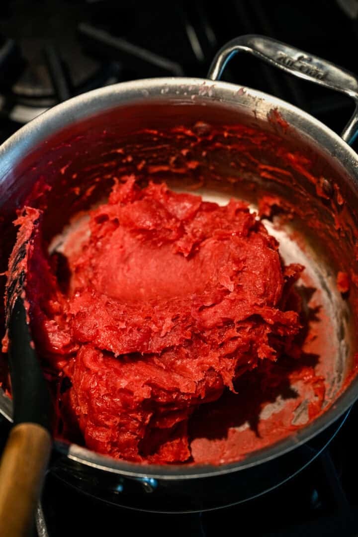 Twizzler dough while cooking.