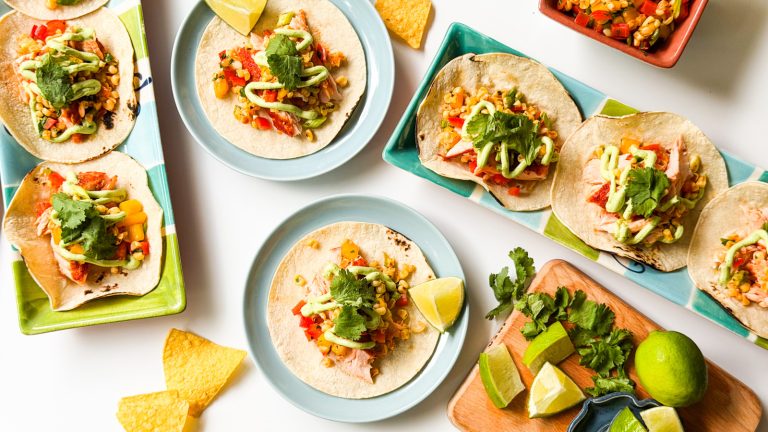 Slow-Baked Salmon Tacos With Mango-Corn Salsa Recipe

