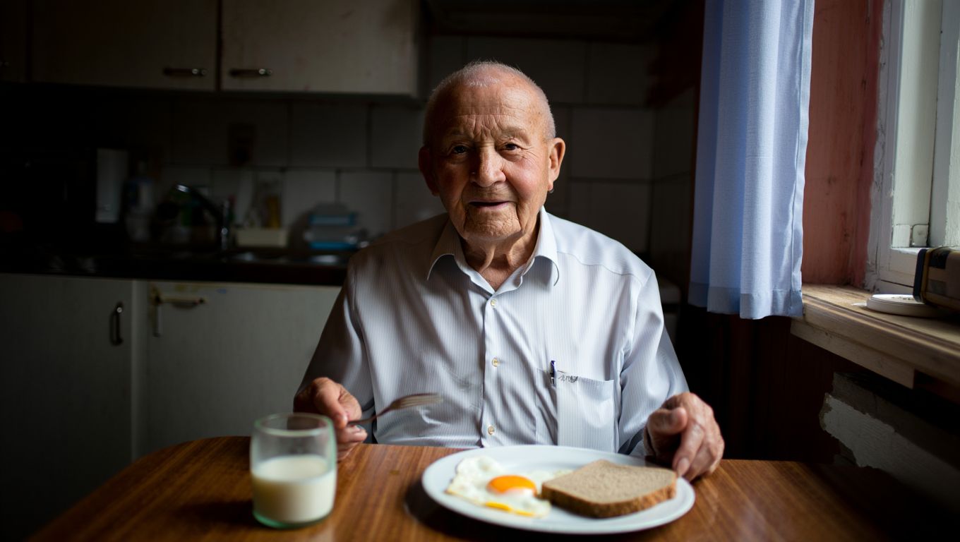 Han er 83 år og har fedtprocent som en på 40: morgenmaden har været den samme i 20 år