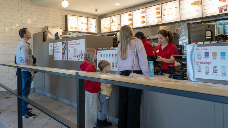 Customers queuing at Chick-fil-A drive-thru