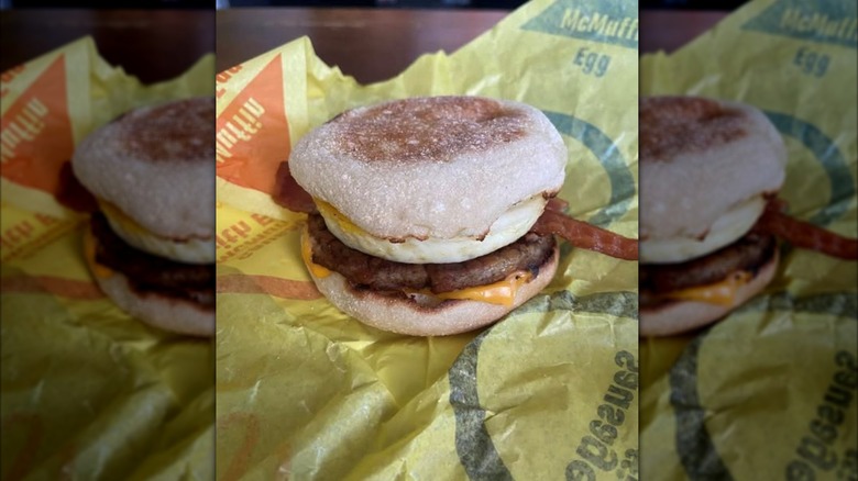 A Sausage McMuffin with added bacon