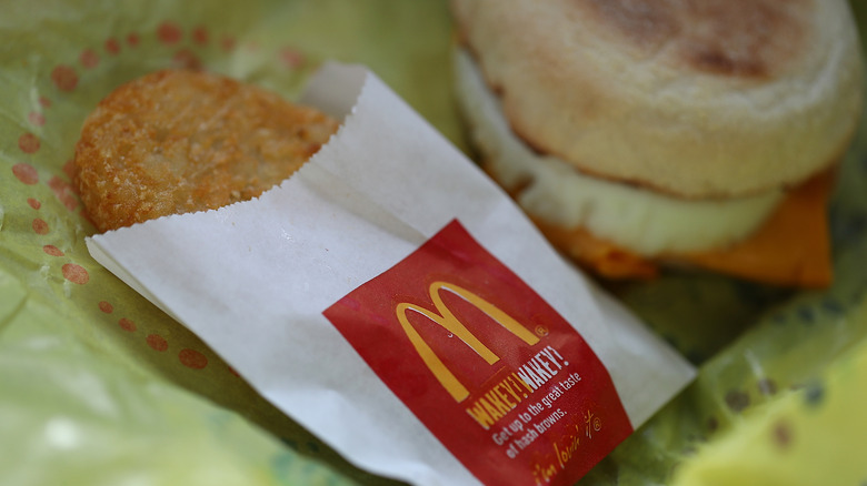 McDonald's hash browns next to an Egg McMuffin