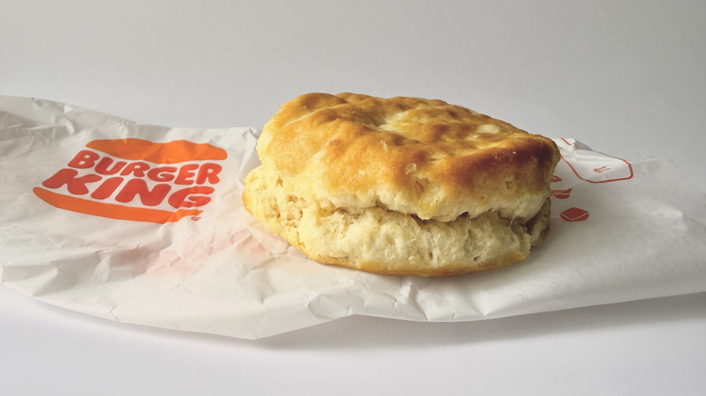 Burger King biscuit on the fast food packaging