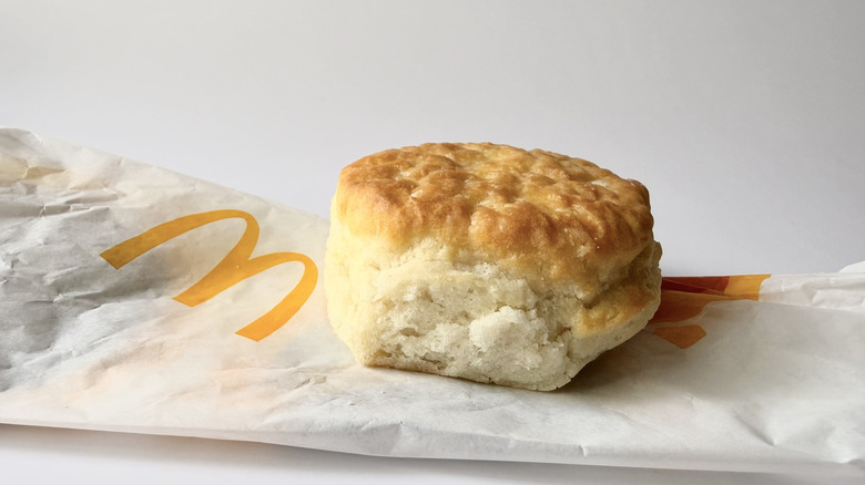 McDonald's biscuit on the fast food packaging