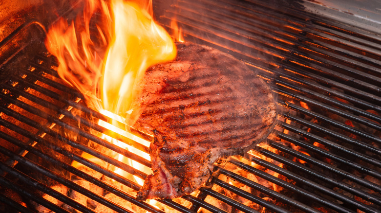 Flare up on a burger