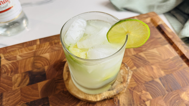 Caipirinha cocktail ready to serve