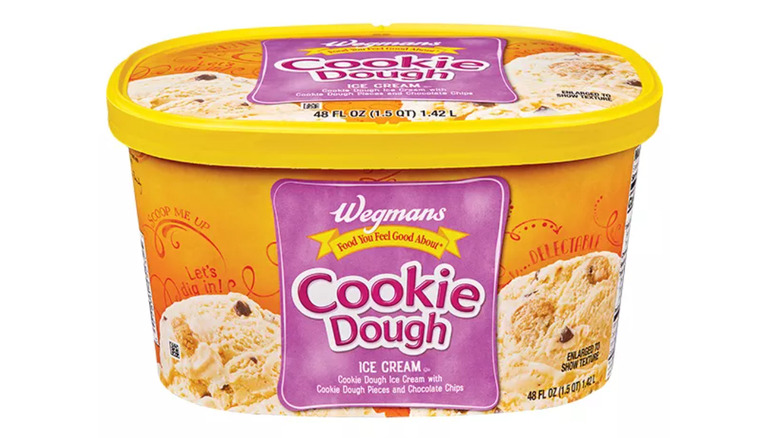 A tub of Wegmans Cookie Dough Ice Cream
