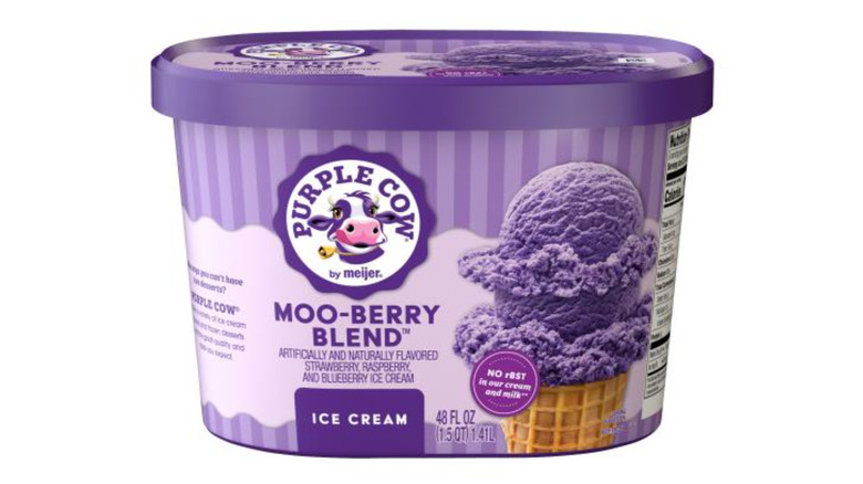 A tub of Purple Cow Moo-Berry Blend from Meijer