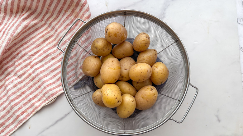 potatoes in colander