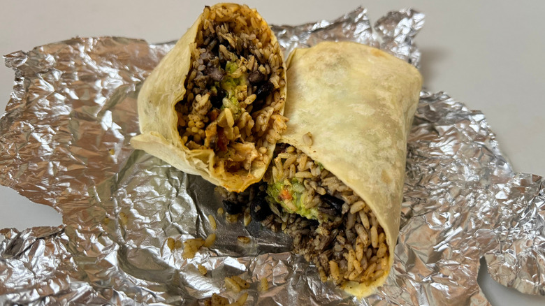 Moe's Homewrecker Burrito on foil