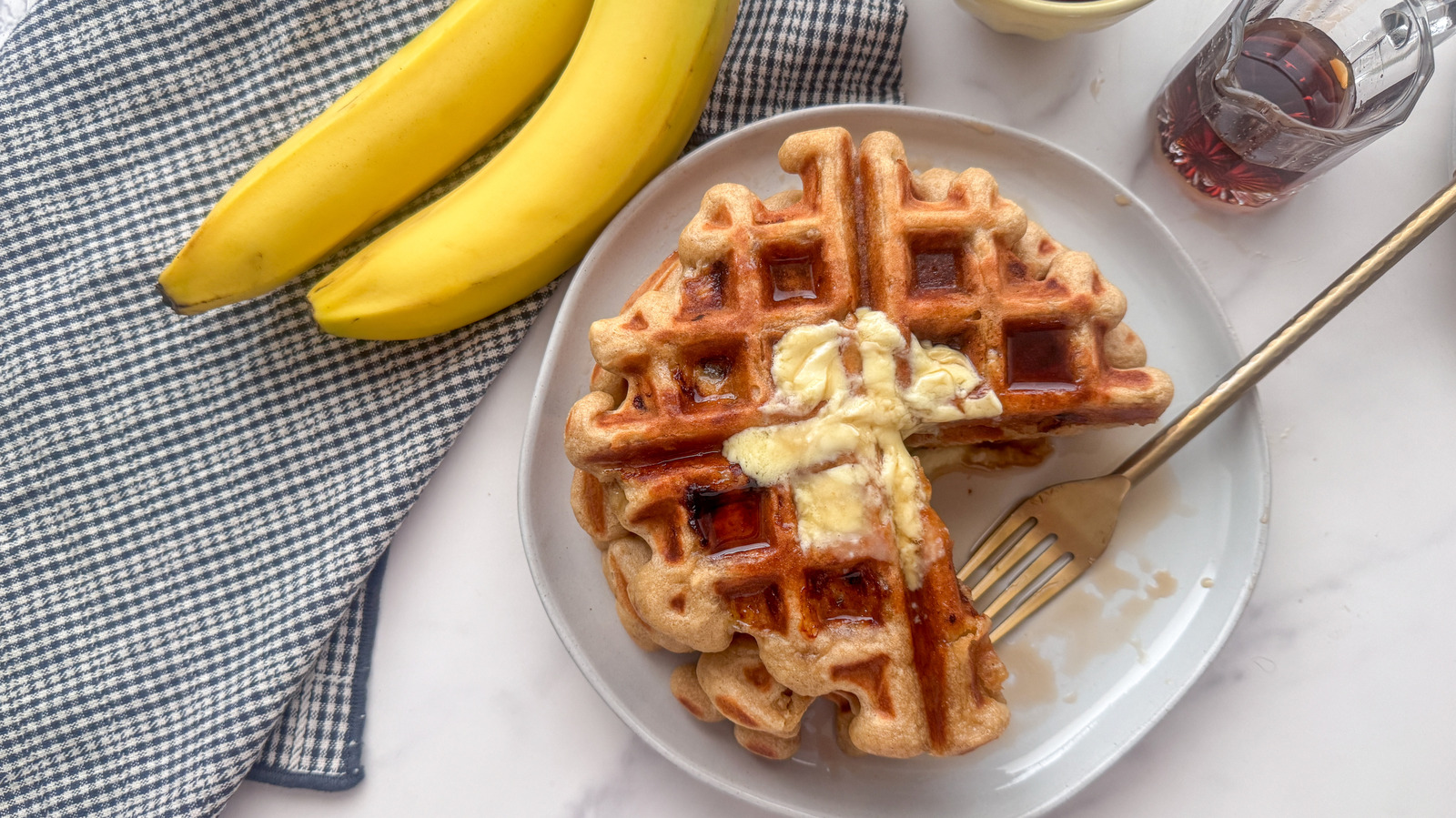 Peanut Butter And Banana Waffles Recipe

