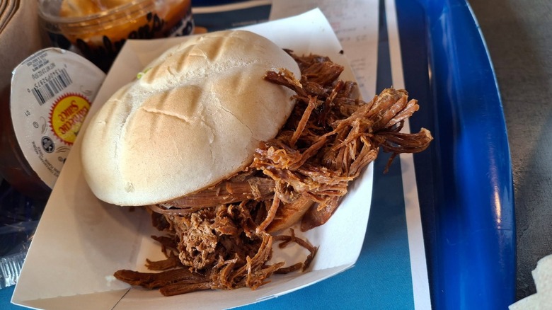Culver's pot roast sandwich on a tray