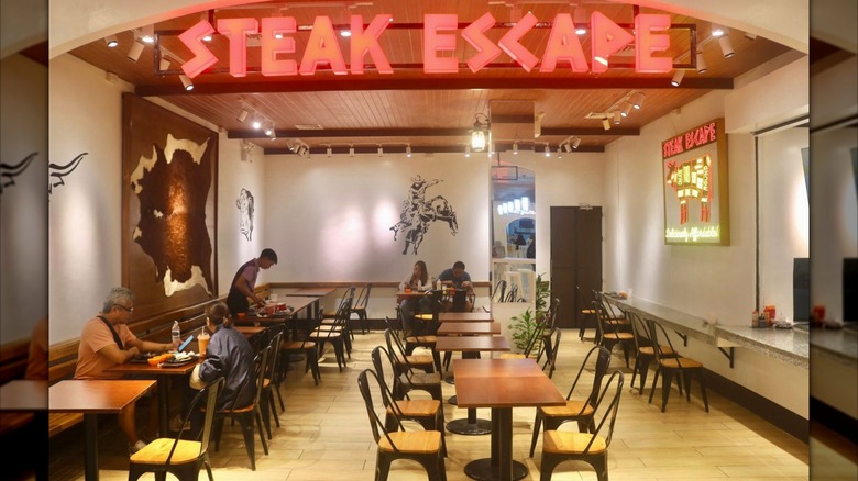 Steak Escape mall food court dining area