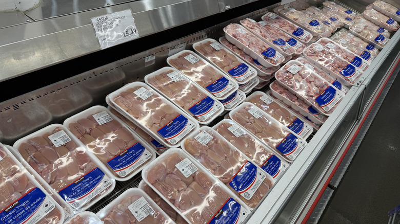 Packages of refrigerated Costco chicken cuts