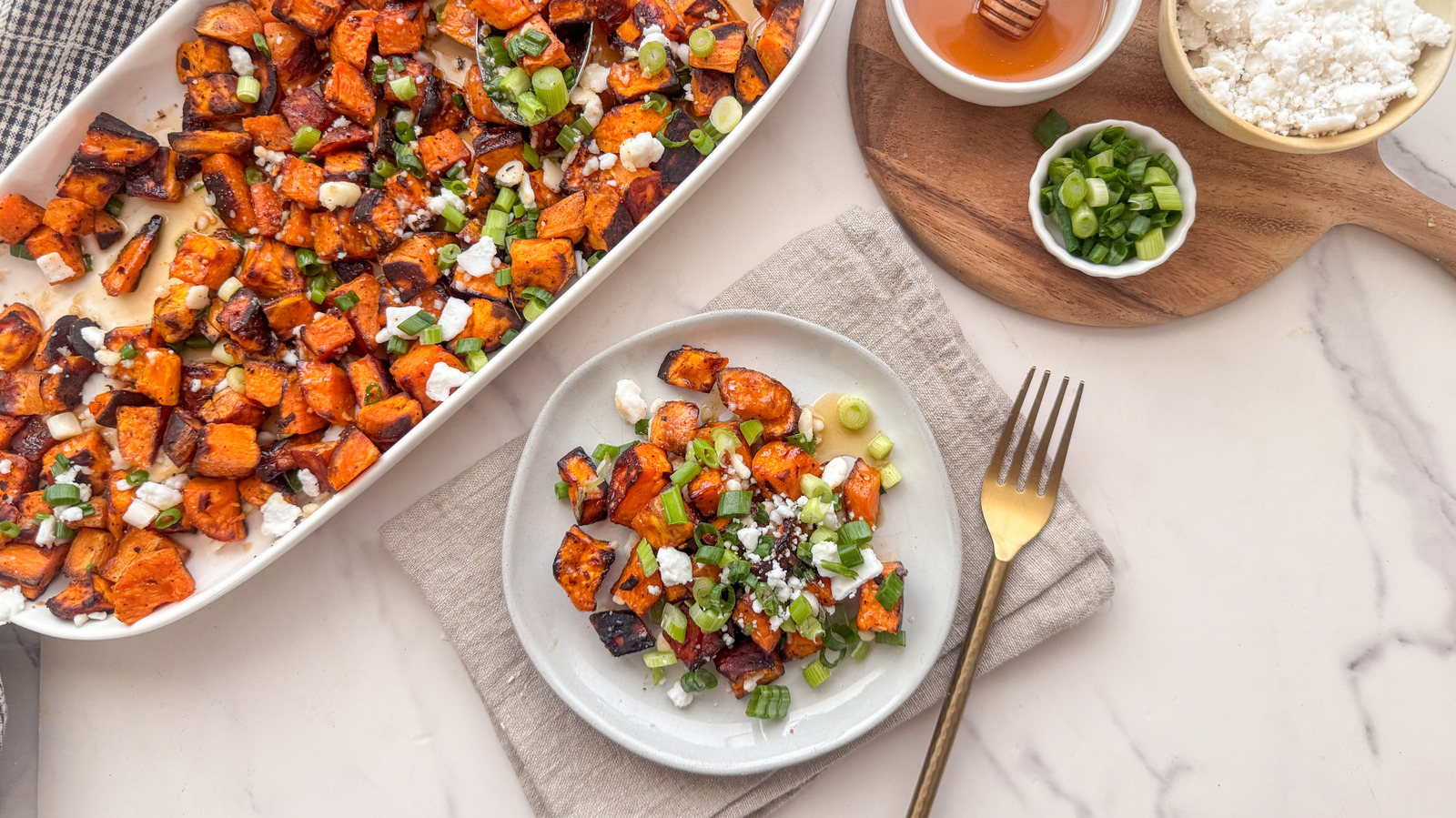 Hot Honey Baked Sweet Potato Bites Recipe

